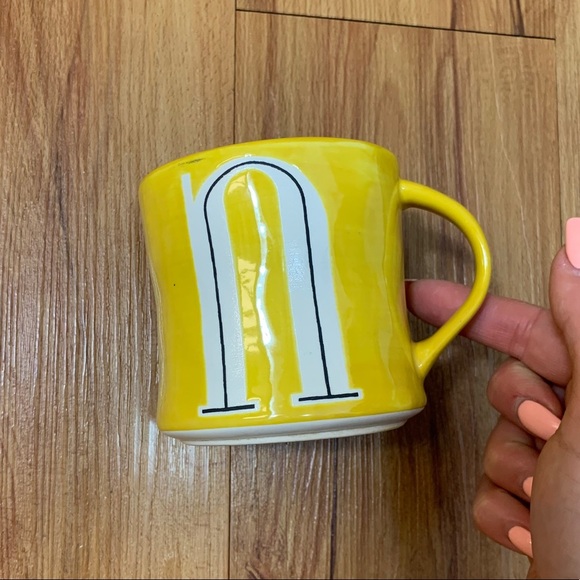 Anthropologie Hand Painted Letter N Coffee Mug - Picture 2 of 7